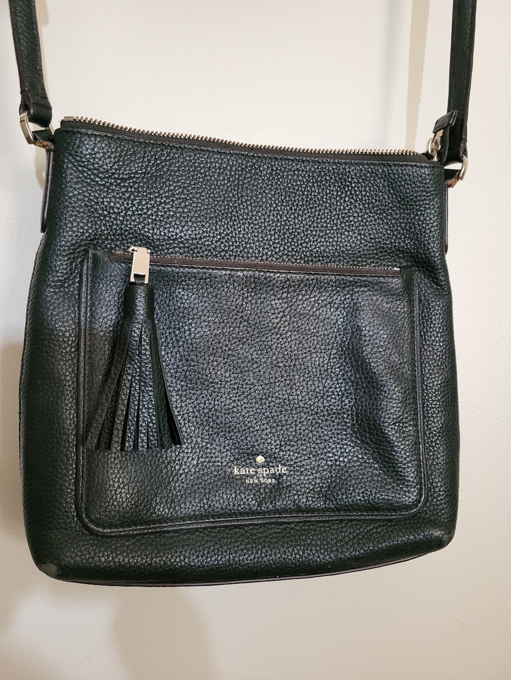 Kate Spade Green Pebbled Leather Crossbody Bag